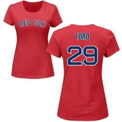 Abraham Toro Boston Red Sox Women's Red Roster Name & Number T-Shirt -
