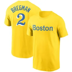 Alex Bregman Boston Red Sox Men's Gold City Connect Name & Number T-Shirt
