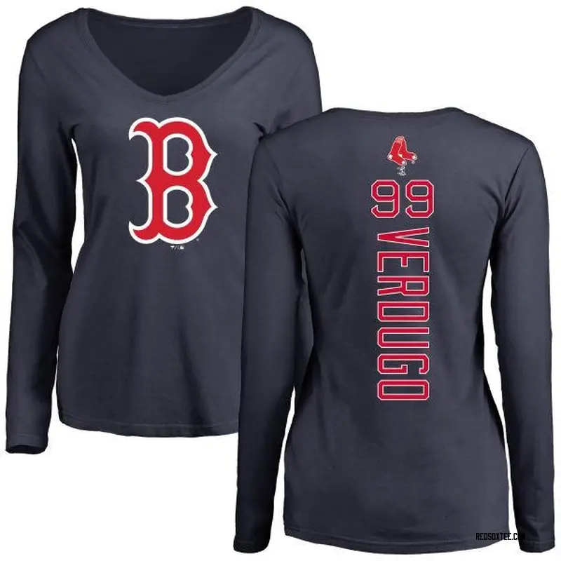 Alex Verdugo Boston Red Sox Women's Navy Backer Slim Fit Long