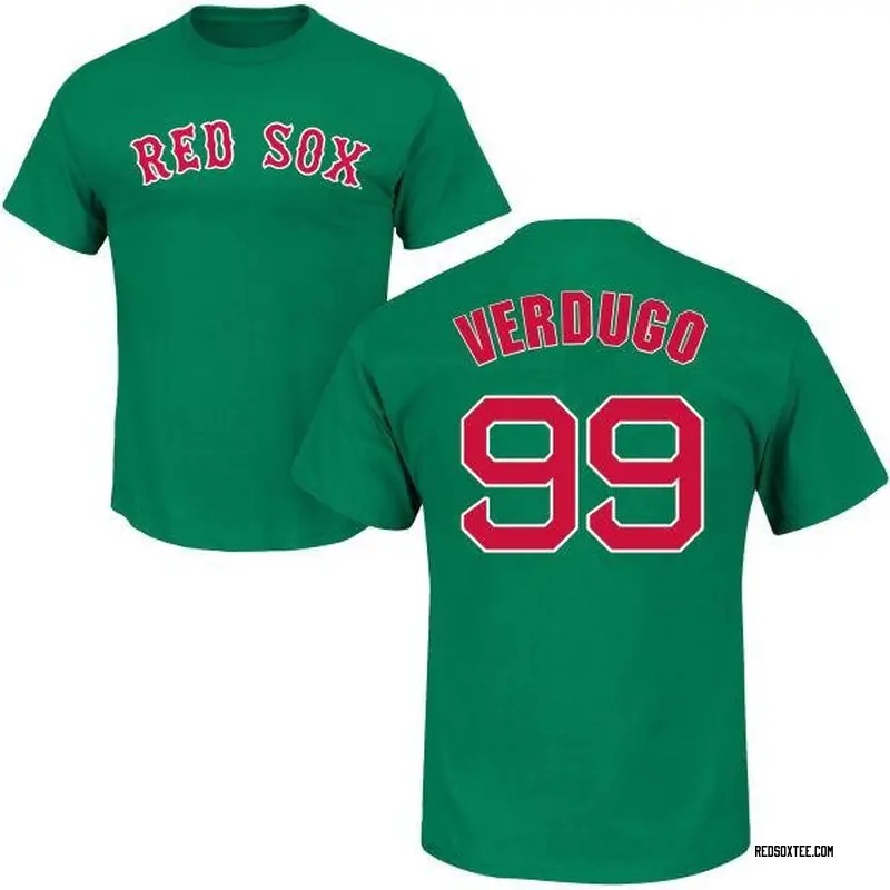 Alex Verdugo Boston Red Sox Youth Green St. Patrick's Day Roster Name &  Number T-Shirt 