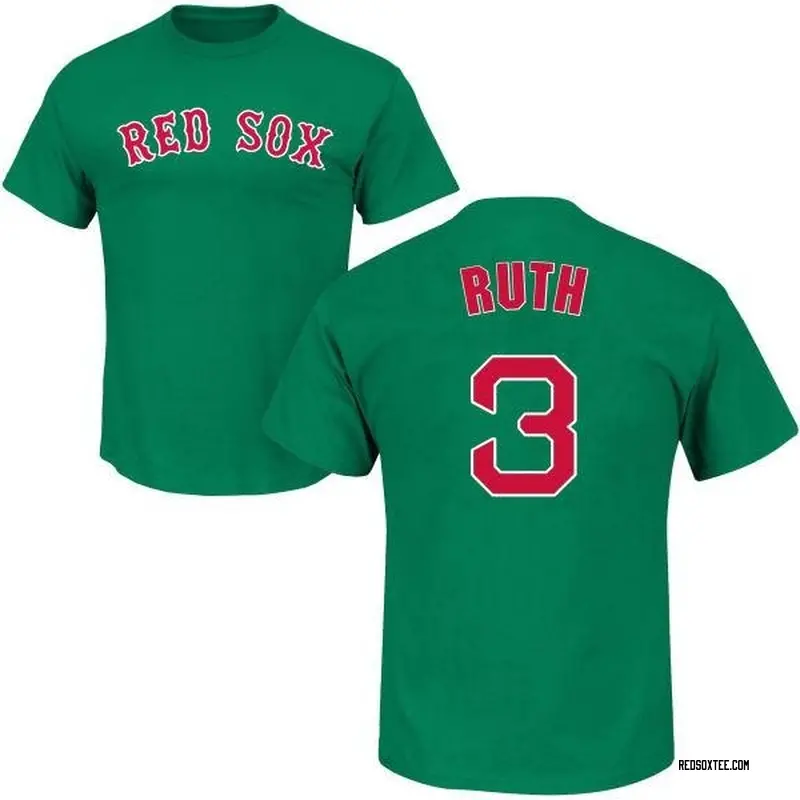 Babe Ruth Boston Red Sox Youth Green St. Patrick's Day Roster Name & Number  T-Shirt 