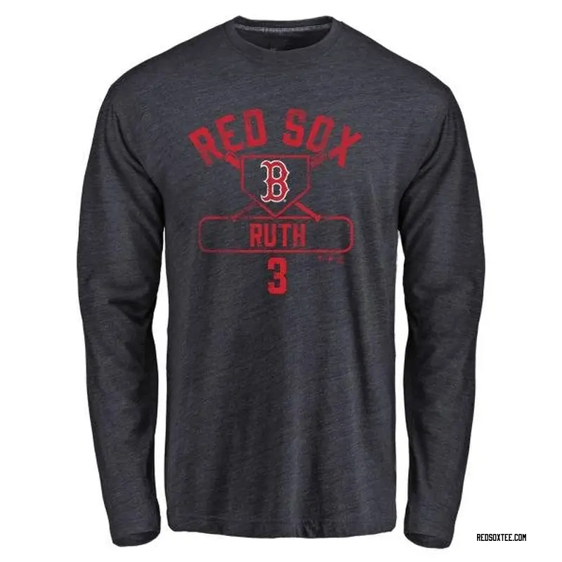 Babe Ruth Boston Red Sox Youth Navy Base Runner Tri-Blend Long Sleeve T- Shirt 