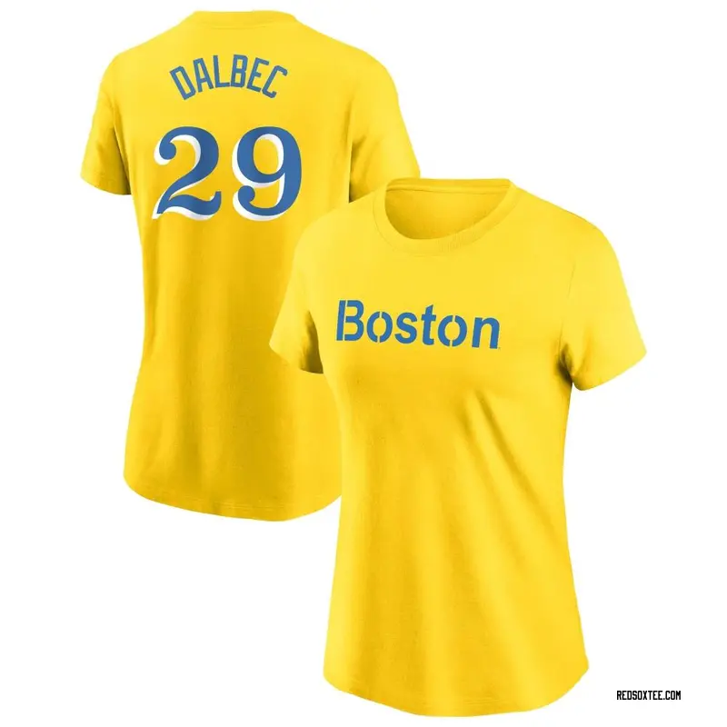 Bobby Dalbec Boston Red Sox Women's Gold City Connect Name & Number T-Shirt