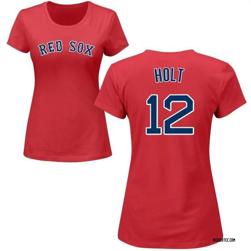 Brock Holt Boston Red Sox Women's Red Roster Name & Number T-Shirt 