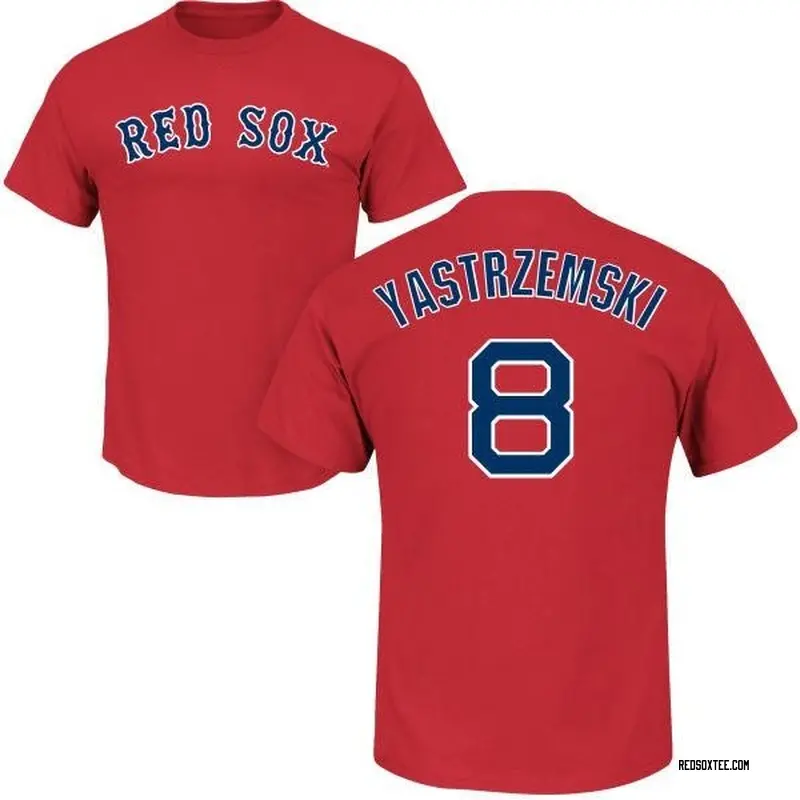 Carl Yastrzemski Boston Red Sox Men's Scarlet Roster Name & Number T-Shirt 