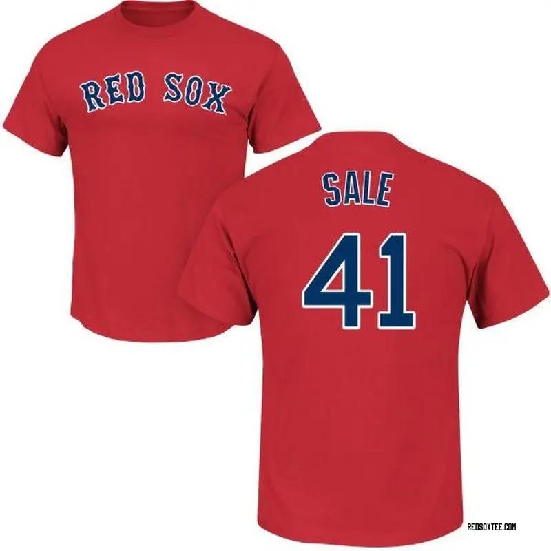 Chris Sale Boston Red Sox Men's Scarlet Roster Name & Number T-Shirt 