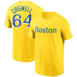 Cooper Criswell Boston Red Sox Men's Gold City Connect Name & Number T-Shirt