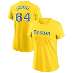 Cooper Criswell Boston Red Sox Women's Gold City Connect Name & Number T-Shirt