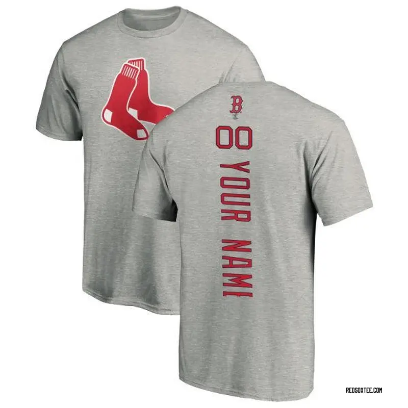 Custom Boston Red Sox Men's Backer T-Shirt - Ash