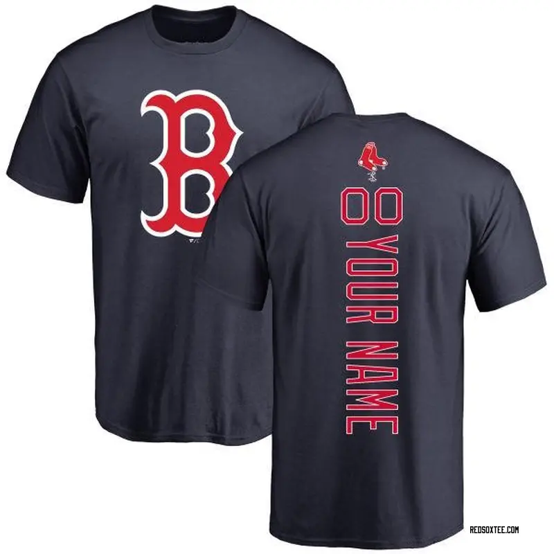 Custom Boston Red Sox Men's Navy Backer T-Shirt 