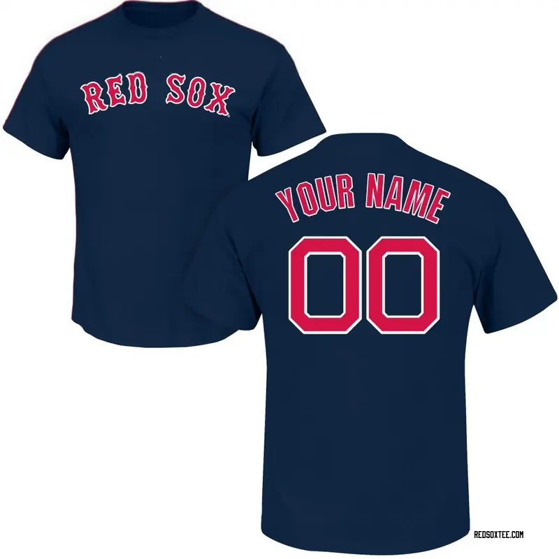 Custom Boston Red Sox Youth Navy Roster Name & Number T-Shirt 