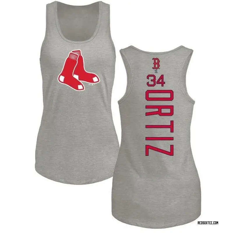 David Ortiz Boston Red Sox Women's Backer Tri-Blend Tank Top - Ash