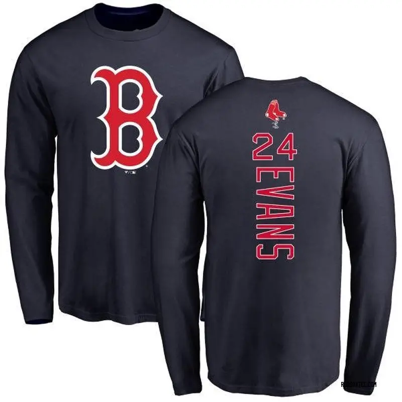 Dwight Evans Boston Red Sox Men's Navy Backer Long Sleeve T-Shirt 