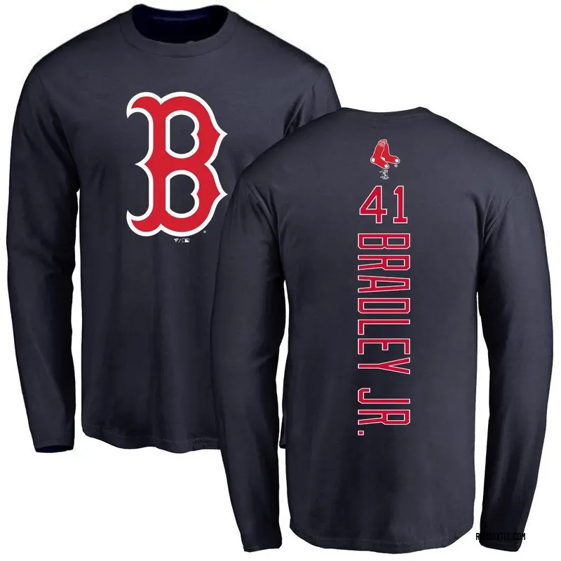 Jackie Bradley Jr. Boston Red Sox Youth Navy Backer Long Sleeve T-Shirt 