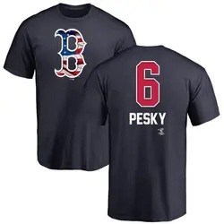 Men's Majestic Boston Red Sox #6 Johnny Pesky Navy Blue Alternate