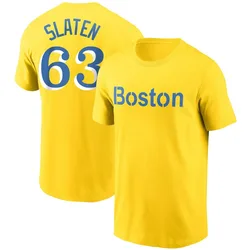 Justin Slaten Boston Red Sox Youth Gold City Connect Name & Number T-Shirt