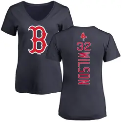 Justin Wilson Boston Red Sox Women's Navy Backer Slim Fit T-Shirt -