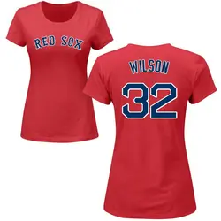 Justin Wilson Boston Red Sox Women's Red Roster Name & Number T-Shirt -