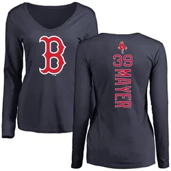 Marcelo Mayer Boston Red Sox Women's Navy Backer Slim Fit Long Sleeve T-Shirt -