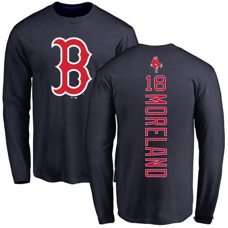 Mitch Moreland Boston Red Sox Men's Navy Backer Long Sleeve T-Shirt 