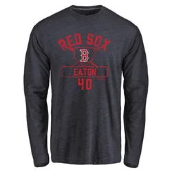 Nate Eaton Boston Red Sox Men's Navy Base Runner Tri-Blend Long Sleeve T-Shirt -