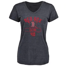 Nate Eaton Boston Red Sox Women's Navy Base Runner Tri-Blend T-Shirt -