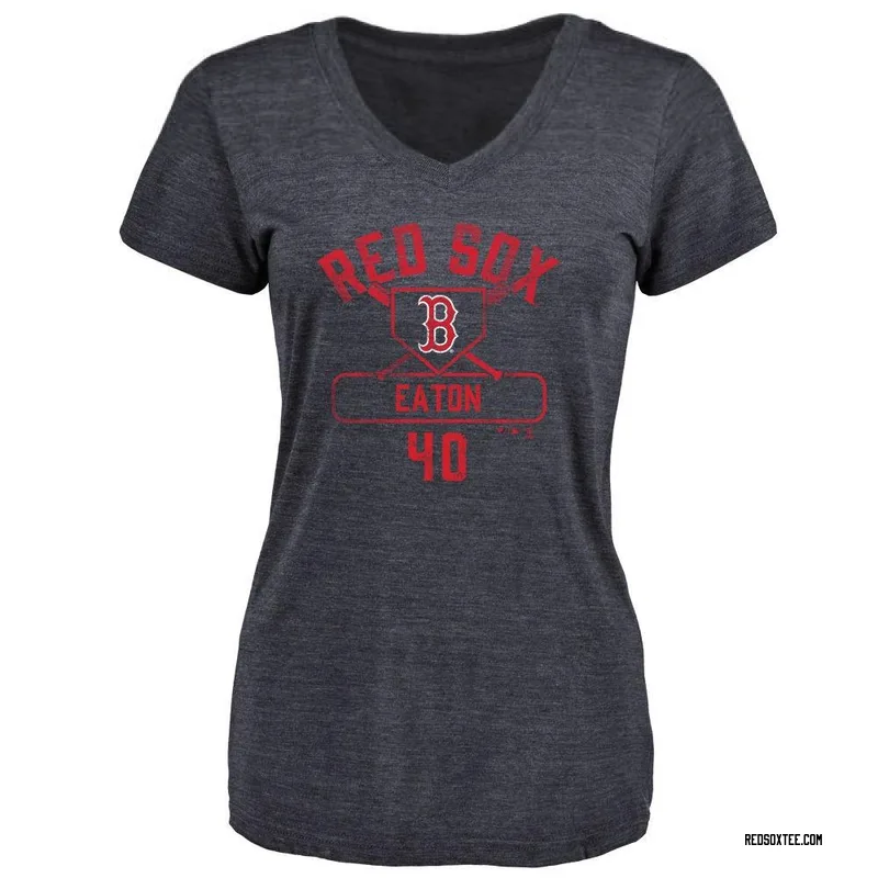 Nate Eaton Boston Red Sox Women's Navy Base Runner Tri-Blend T-Shirt -