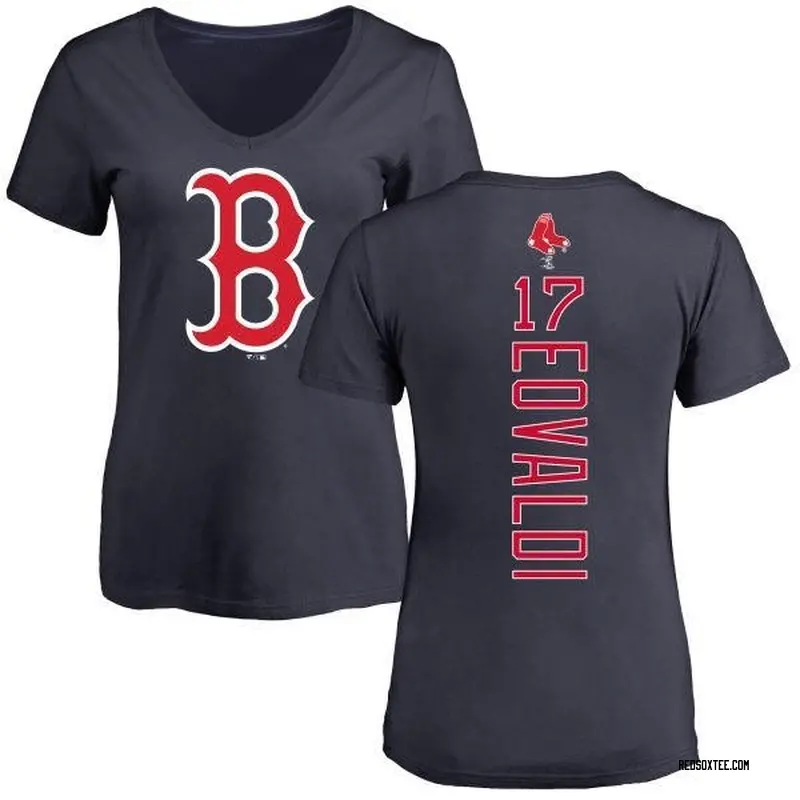 Nathan Eovaldi Boston Red Sox Women's Navy Backer Slim Fit T-Shirt 