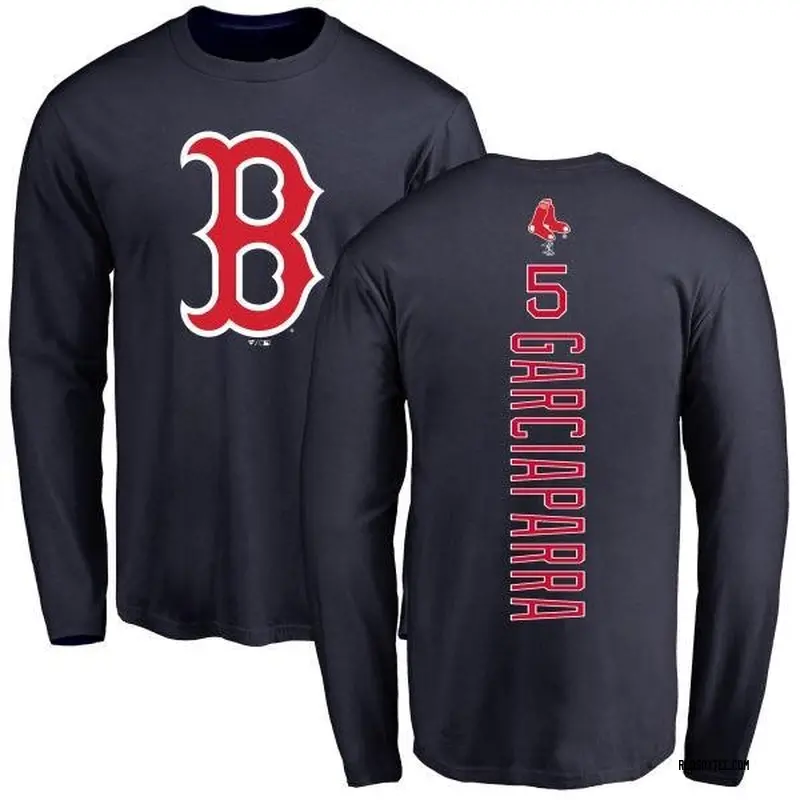 Nomar Garciaparra Boston Red Sox Men's Navy Branded Base Runner Tri-Blend  Long Sleeve T-Shirt 