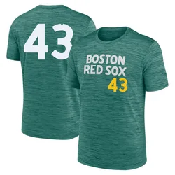 Patrick Sandoval Boston Red Sox Men's Green 2025 City Connect Collection Velocity Performance Game Day Name & Number T-Shirt