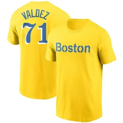 Phillips Valdez Boston Red Sox Men's Gold City Connect Name & Number T-Shirt