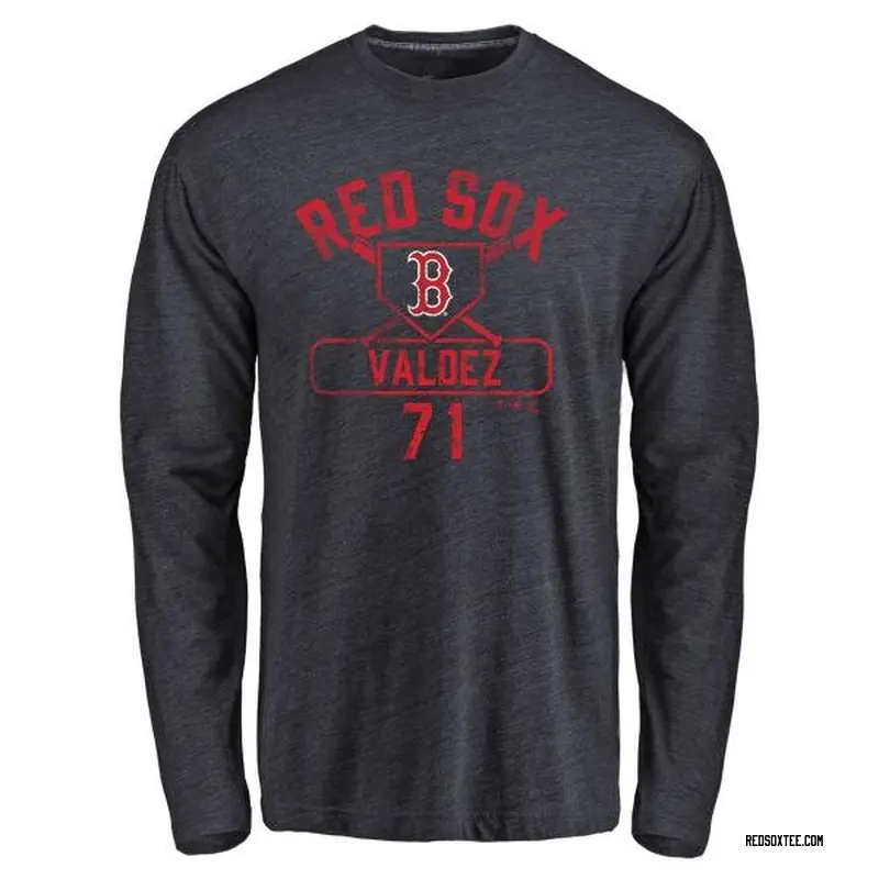 Phillips Valdez Boston Red Sox Men's Navy Base Runner Tri-Blend Long Sleeve  T-Shirt 