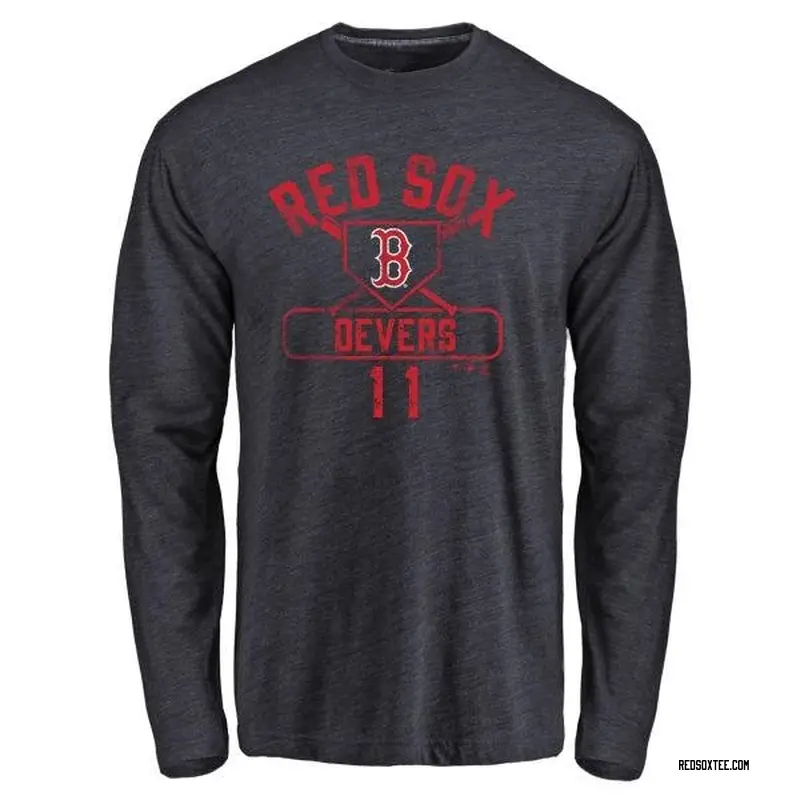 Rafael Devers Boston Red Sox Men's Navy Base Runner Tri-Blend Long