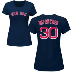 Rob Refsnyder Boston Red Sox Women's Navy Roster Name & Number T-Shirt -