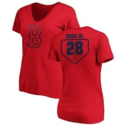 Robbie Ross Jr. Boston Red Sox Women's Red RBI Slim Fit V-Neck T-Shirt -