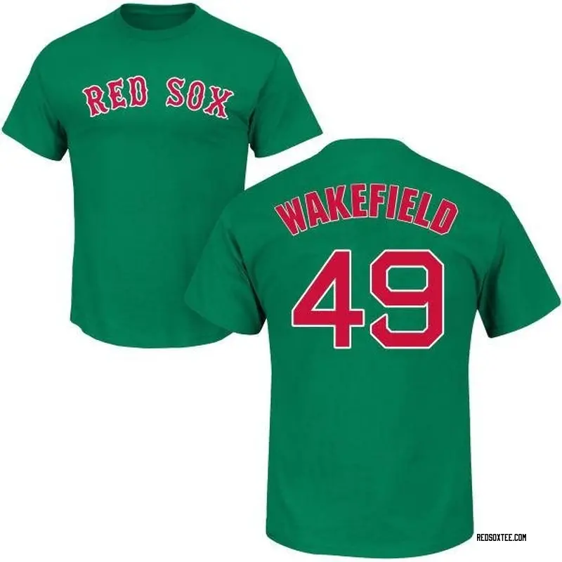 Tim Wakefield Boston Red Sox Men's Green St. Patrick's Day Roster Name &  Number T-Shirt 