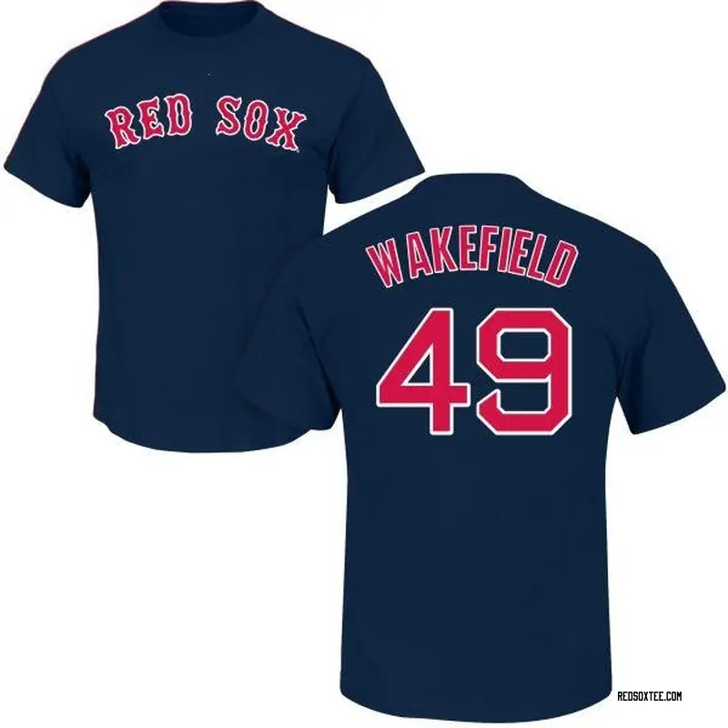 Tim Wakefield Boston Red Sox Men's Navy Roster Name & Number T-Shirt 