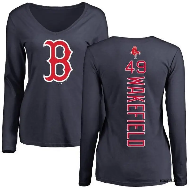 Custom Boston Red Sox Youth Navy Backer T-Shirt 