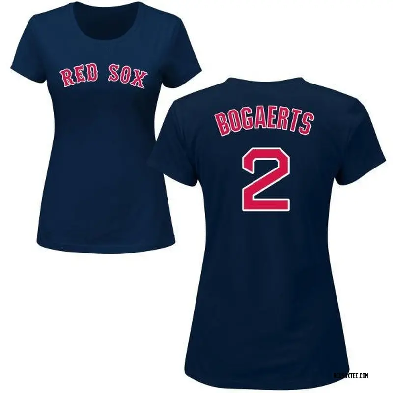 Xander Bogaerts Boston Red Sox Women's Navy Roster Name & Number T-Shirt 
