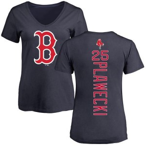 Kevin Plawecki Boston Red Sox Women's Navy Backer Slim Fit T-Shirt -