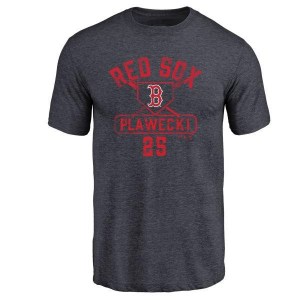 Kevin Plawecki Boston Red Sox Men's Navy Base Runner Tri-Blend T-Shirt -