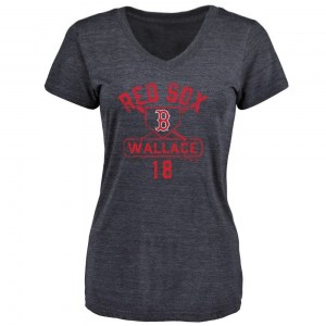 Jacob Wallace Boston Red Sox Women's Navy Base Runner Tri-Blend T-Shirt -