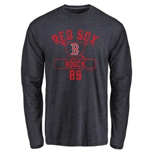 Tanner Houck Boston Red Sox Men's Navy Base Runner Tri-Blend Long Sleeve T-Shirt -