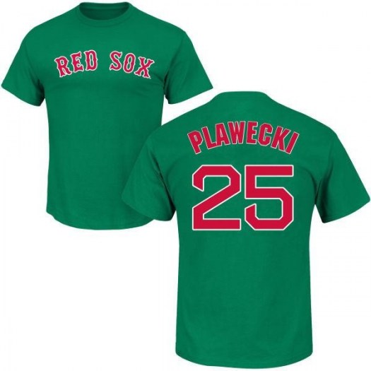 Kevin Plawecki Boston Red Sox Men's Green St. Patrick's Day Roster Name & Number T-Shirt -