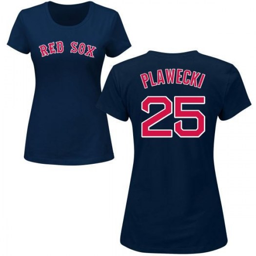 Kevin Plawecki Boston Red Sox Women's Navy Roster Name & Number T-Shirt -
