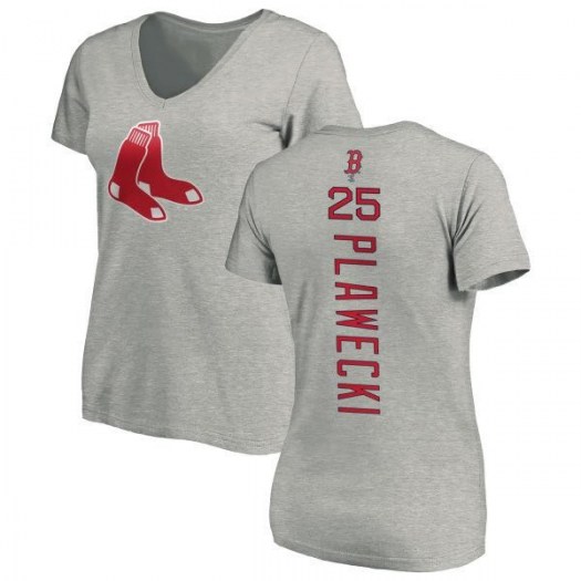 Kevin Plawecki Boston Red Sox Women's Backer Slim Fit T-Shirt - Ash